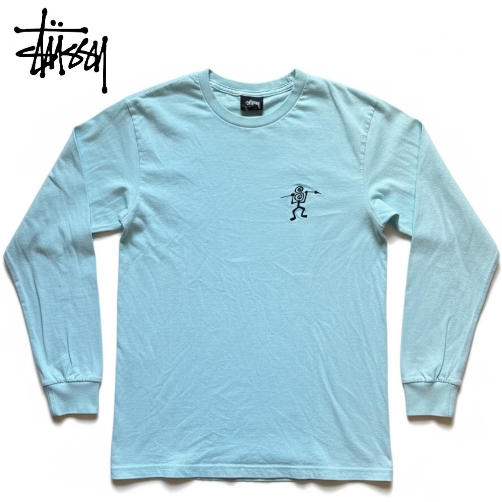 STUSSY Long Sleeve Crew Neck Tshirt Grunge Skate 90s Y2k Indie Urban | Size S